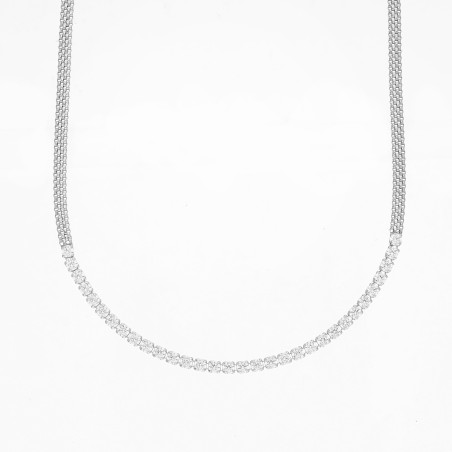 Naszyjnik srebrny calca z cyrkoniami próba 925