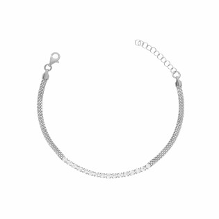 Bransoletka srebrna typ calca z cyrkoniami próba 925