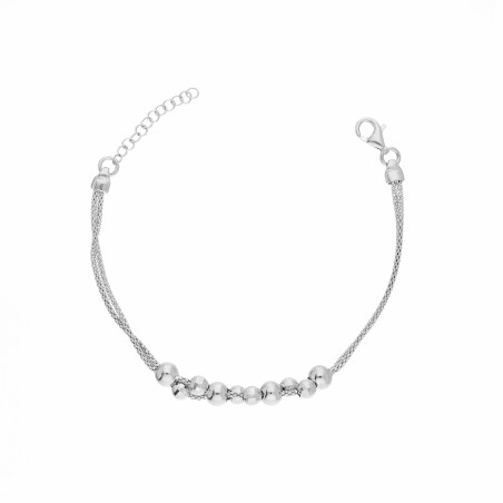 Bransoletka srebrna 925 z kulkami na łańcuszku coreana