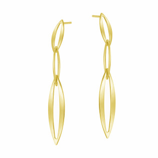 Kolczyki wiszące łezki ramki łączone na przemian srebro 925 koloru złotego