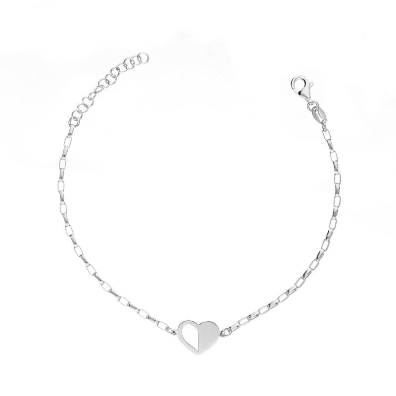 Bransoletka srebrna celebrytka z sercem próba 925