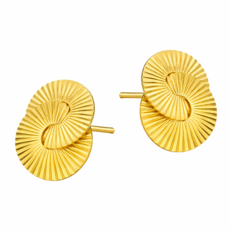 Kolczyki koła-plisy zaplecione srebro 925 koloru złotego