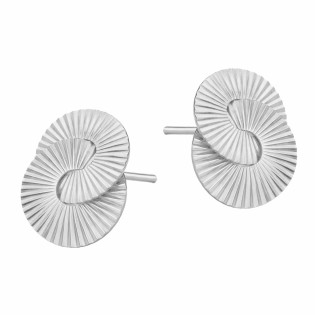 Kolczyki koła-plisy zaplecione srebro 925