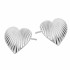 Kolczyki serce plisy srebro 925