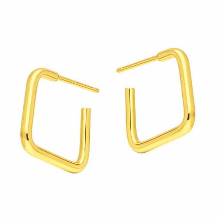 Kolczyki kwadrat otwarty ze srebra 925 koloru złotego