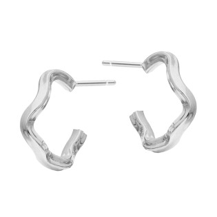 Kolczyki kwadrat falowany otwarty srebro 925