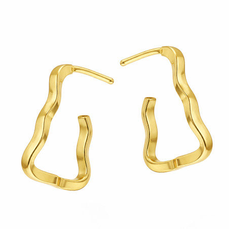 Kolczyki trójkąt falowany otwarty ze srebra 925 koloru złotego