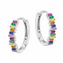 Kolczyki owalne z kolorowymi cyrkoniami bagiety srebro 925
