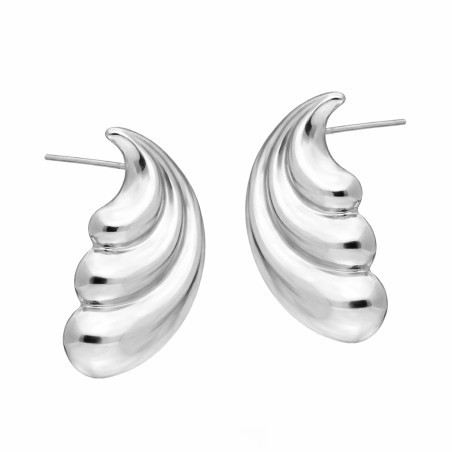 Kolczyki srebrne fala próba 925