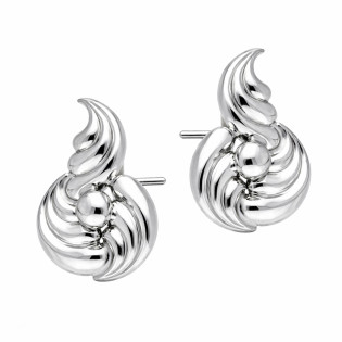 Kolczyki srebrne z potrójna falą próba 925