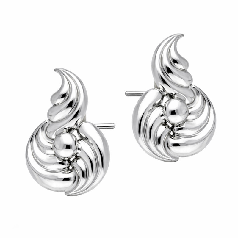 Kolczyki srebrne z potrójna falą próba 925