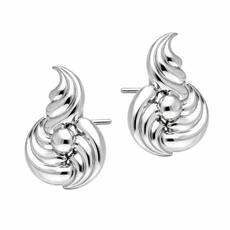 Kolczyki srebrne z potrójna falą próba 925