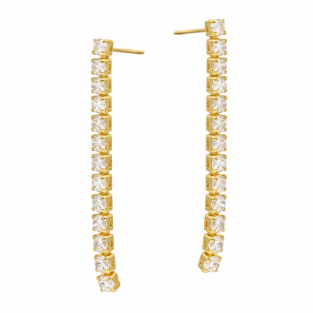 Kolczyki srebrne wiszące z cyrkoniami tennis próba 925 kolor złoty