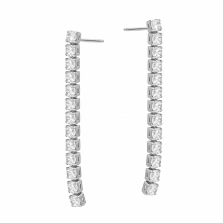 Kolczyki srebrne wiszące z cyrkoniami tennis próba 925
