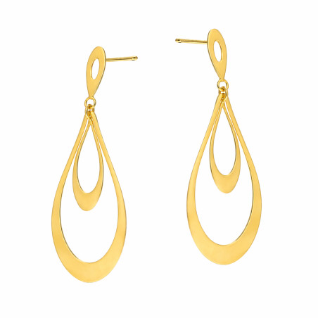 Kolczyki wiszące krople ramki ruchome ze srebra 925 koloru złotego