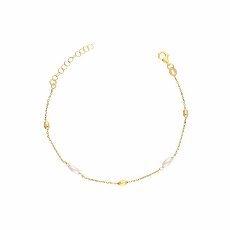 Bransoleta srebrna 925 z perełkami w kształcie ryżu