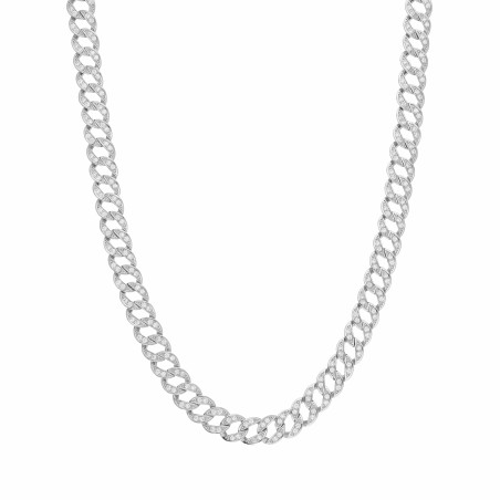 Naszyjnik srebrny pancerka z cyrkoniami próba 925