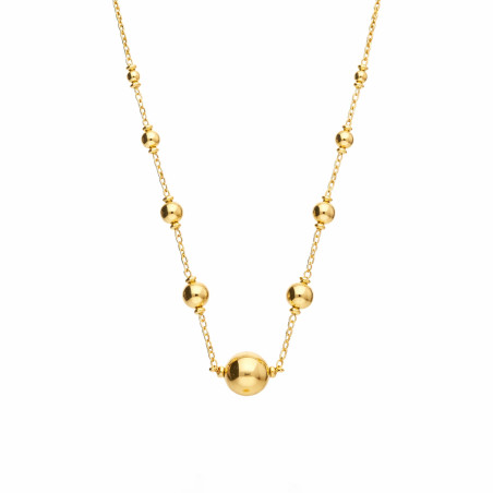 Naszyjnik srebrny z kulkami na łańcuszku próba 925 kolor złoty