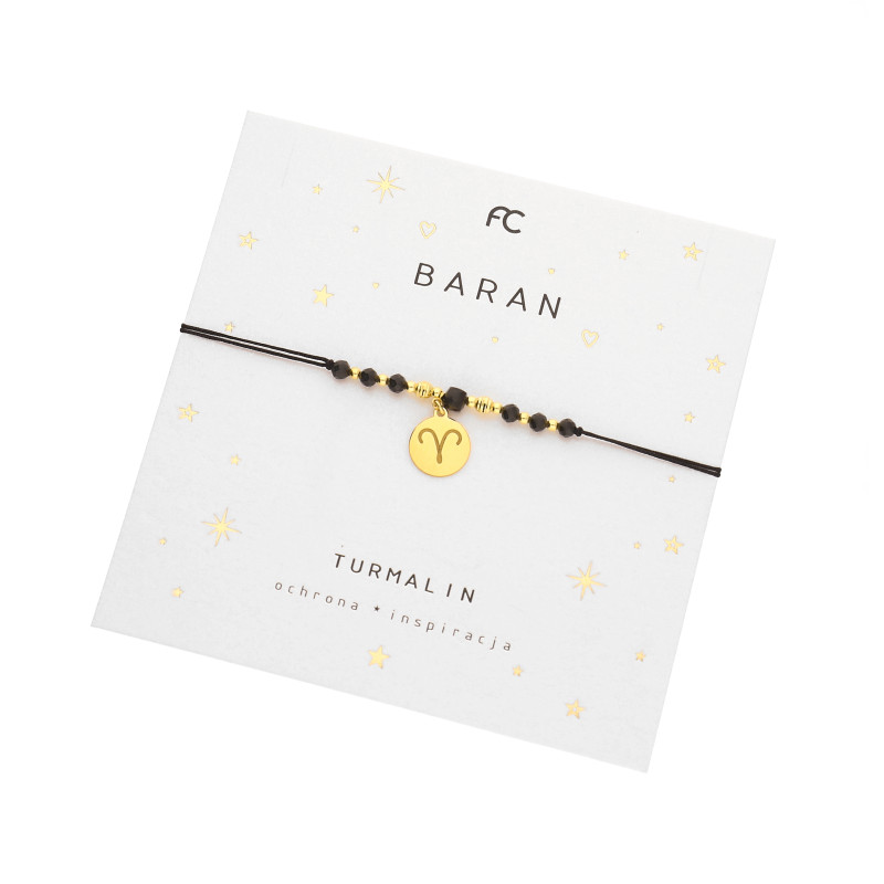 Bransoletka znak zodiaku Baran z turmalinami