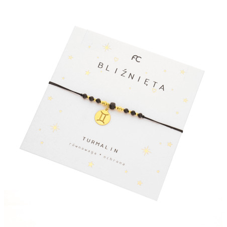 Bransoletka znak zodiaku Bliźnięta z turmalinami