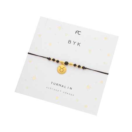 Bransoletka znak zodiaku Byk z turmalinami