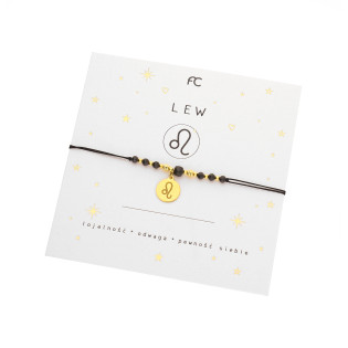 Bransoletka znak zodiaku Lew z turmalinami