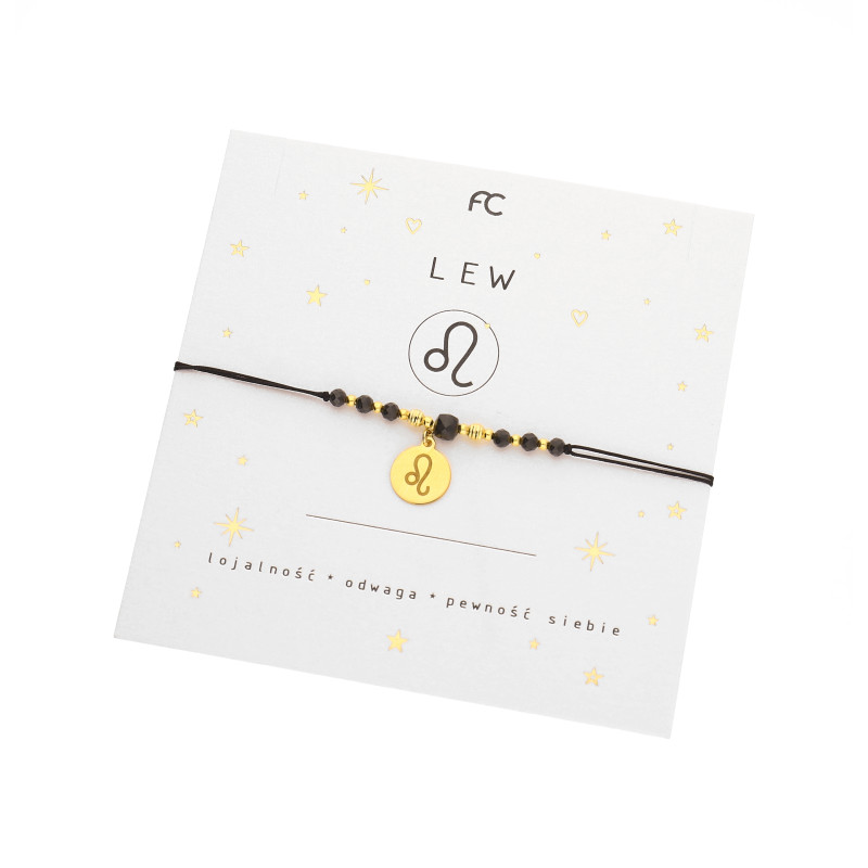 Bransoletka znak zodiaku Lew z turmalinami