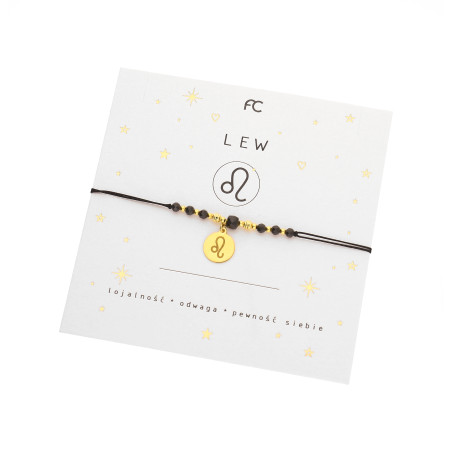 Bransoletka znak zodiaku Lew z turmalinami