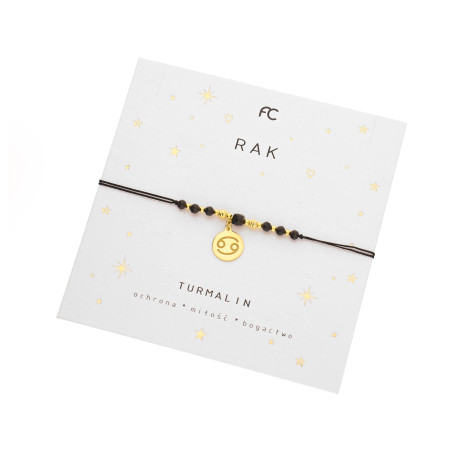 Bransoletka znak zodiaku Rak z turmalinami