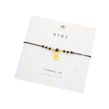 Bransoletka znak zodiaku Ryby z turmalinami