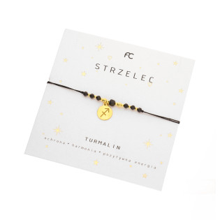 Bransoletka znak zodiaku Strzelec z turmalinami