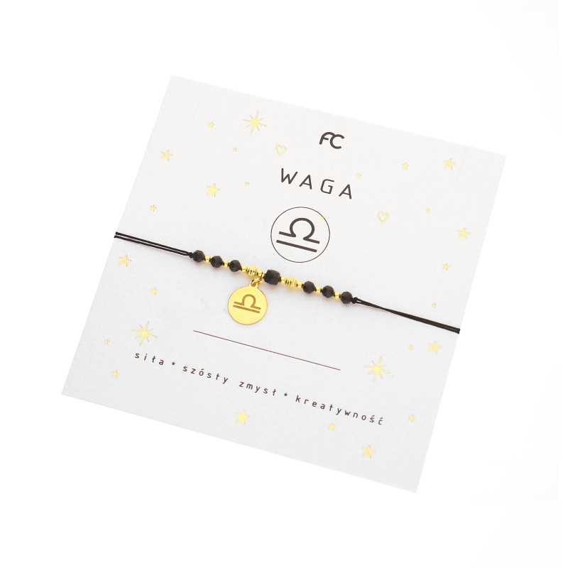 Bransoletka znak zodiaku Waga z turmalinami