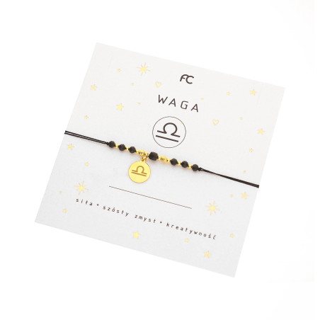 Bransoletka znak zodiaku Waga z turmalinami