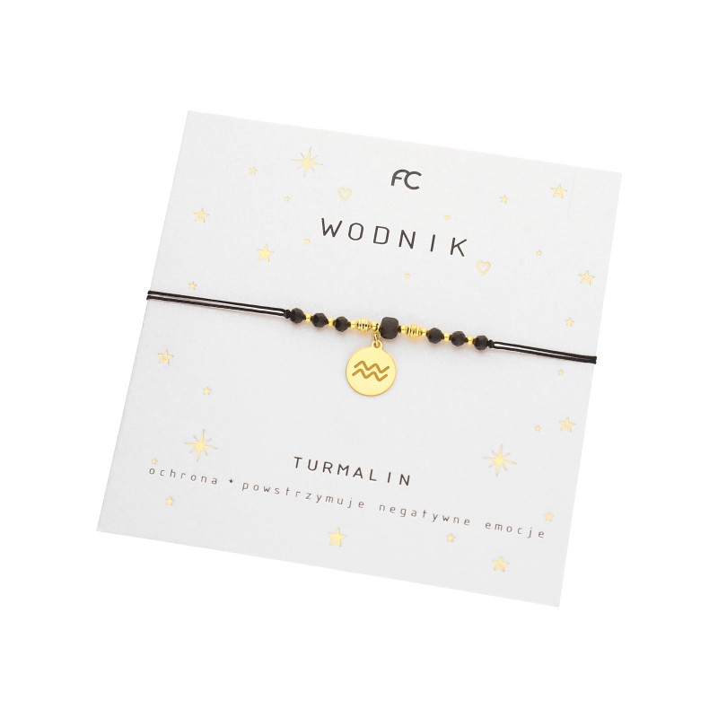 Bransoletka znak zodiaku Wodnik z turmalinami
