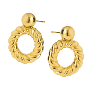 Kolczyki VIRAL koło dmuchane w kształcie precla z kulką