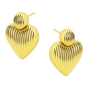 Kolczyki VIRAL dmuchane serce w pasy