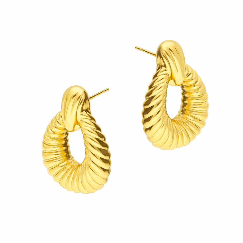 Kolczyki VIRAL kropla dmuchana tłoczona z poprzeczką