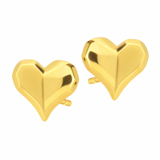 Kolczyki VIRAL  dmuchane serce fasetowane brzegi