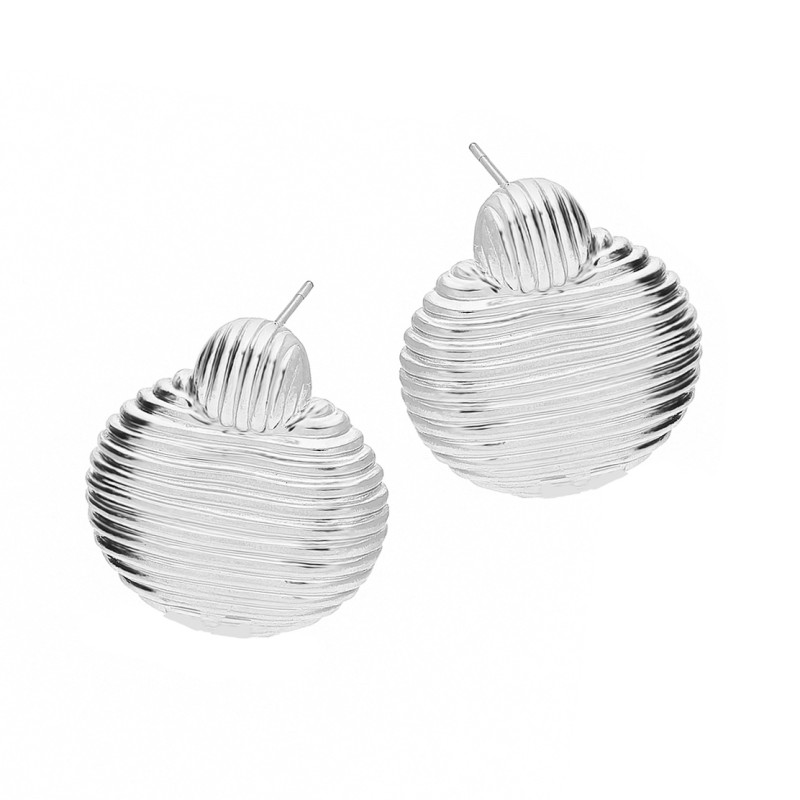 Kolczyki VIRAL koło dmuchane żłobione pasy