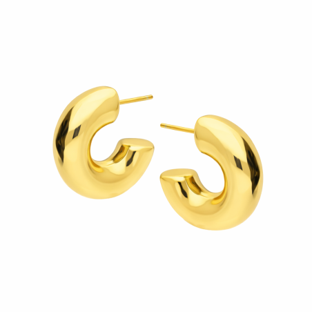 Kolczyki VIRAL pół kółka rurka dmuchane