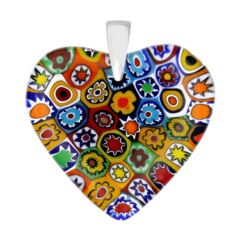 Wisiorek PONTE serce ze szkła Murano, koluszko ze srebra 925