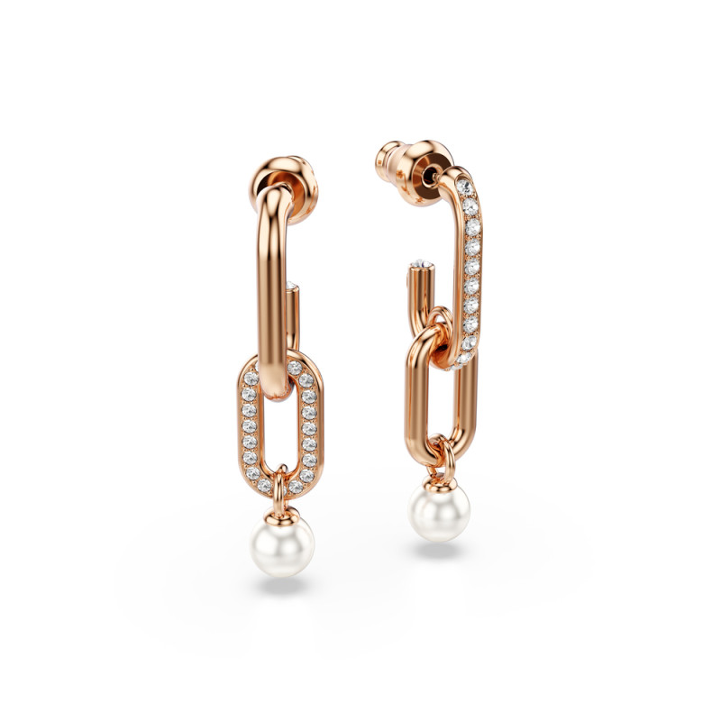 Długie kolczyki Swarovski Constella ze stali w kolorze różowym