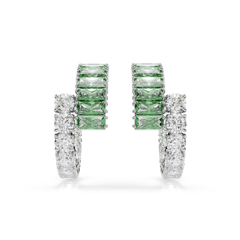 Kolczyki stalowe Swarovski kreole Matrix