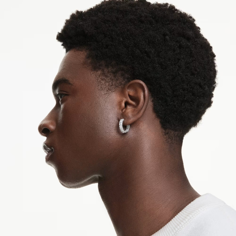 Kolczyki stalowe kreole Swarovski Matrix