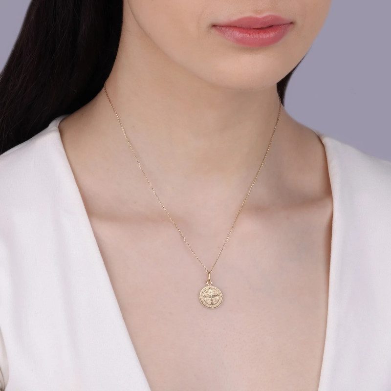 Medalik złoty Benedyktyński próba 585