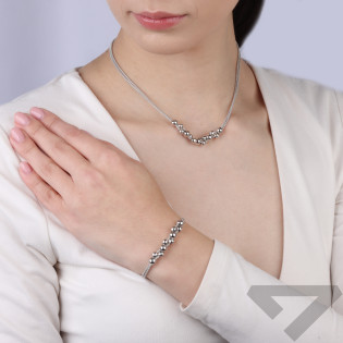 Naszyjnik srebrny 925 z kulkami na łańcuszku coreana