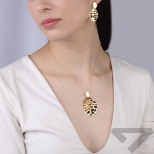 Kolczyki łezka duża łuski otwarte ze srebra 925 koloru złotego