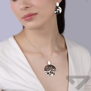 Kolczyki wiszące koło duże łuski otwarte, srebro próby 925