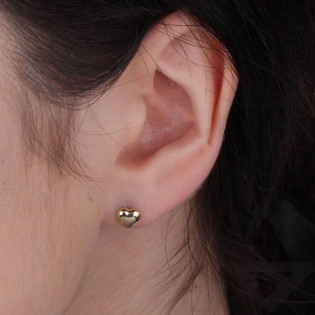 Kolczyki złote serduszka gładkie wypukłe próba 585