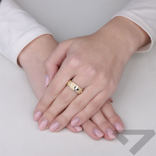 Pierścionek różaniec z cyrkoniami ze złota 585